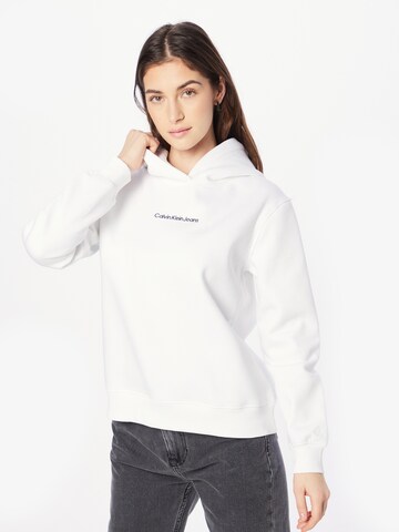 Calvin Klein Jeans Μπλούζα φούτερ σε λευκό: μπροστά