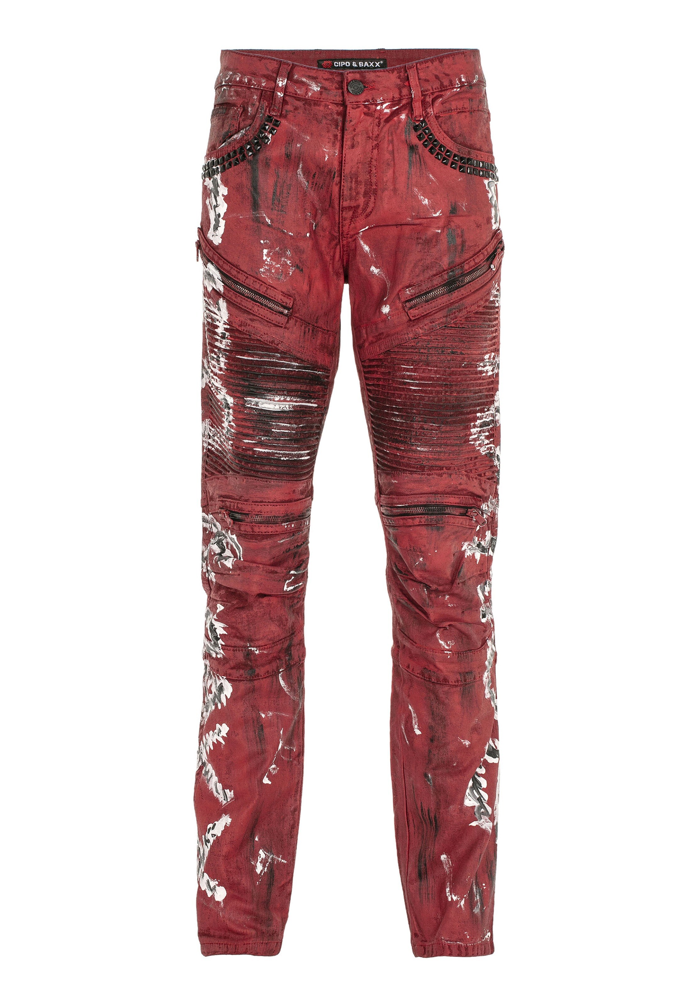 CIPO & BAXX Slim fit Jeans 'DENIM' in Red: front