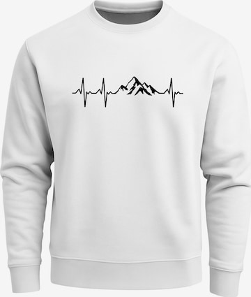 Neverless Sweatshirt 'Berg Herzschlag' in White: front