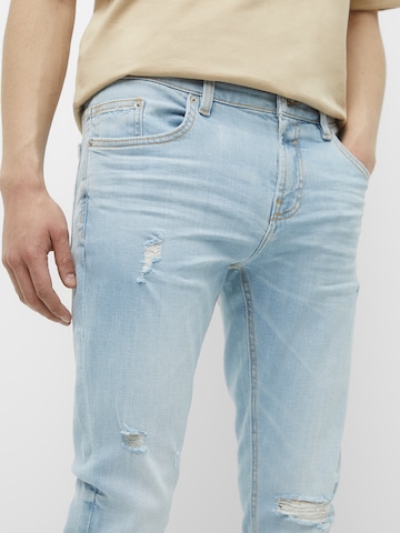 Skinny Jeans de la Pull&Bear pe albastru