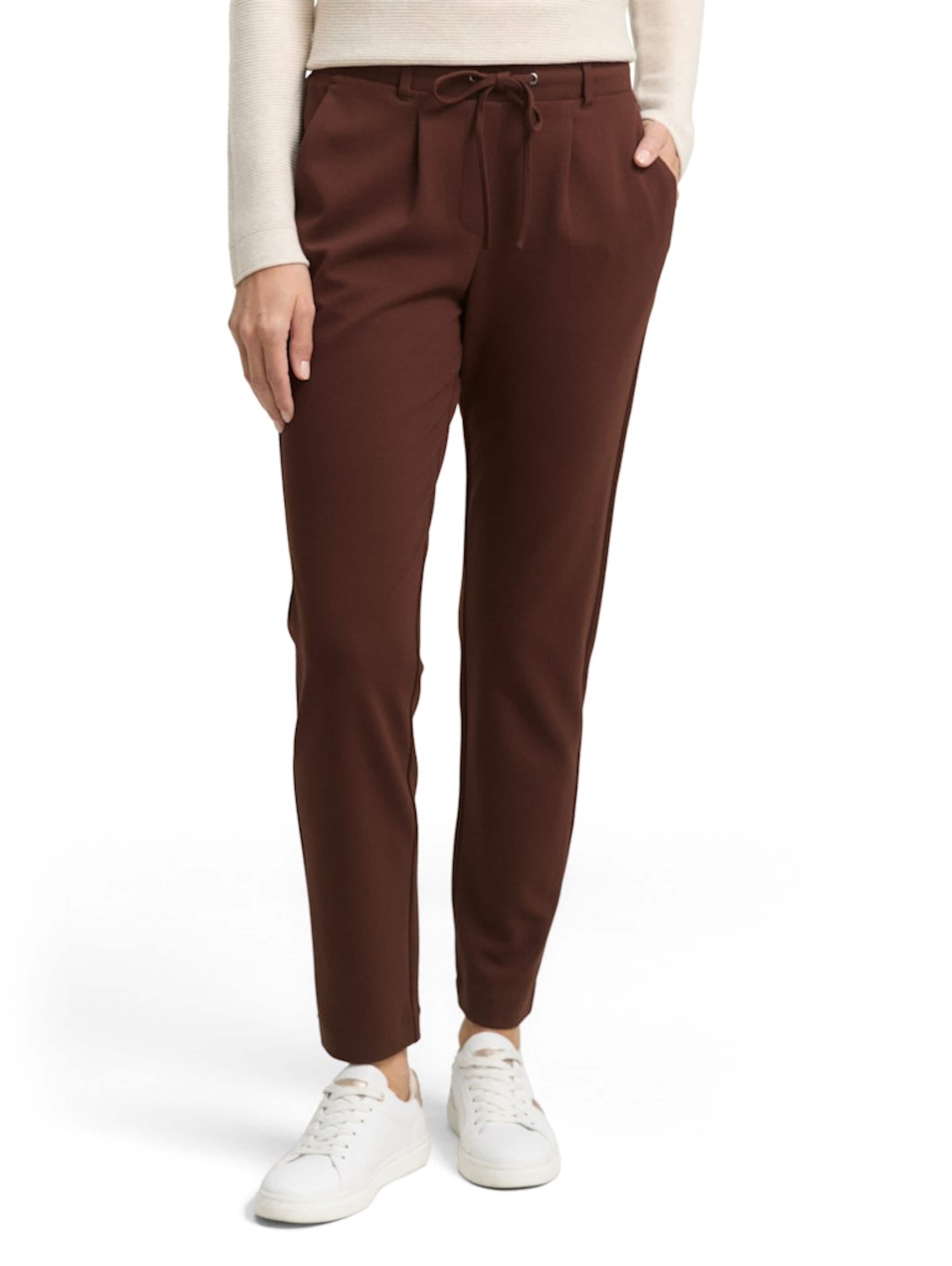 brūns TOM TAILOR Klasiskas bikses: no priekšpuses