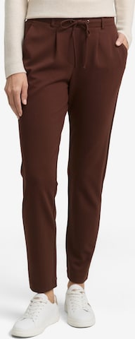regular Pantaloni con pieghe di TOM TAILOR in marrone: frontale