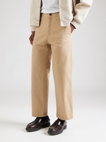 HUGO regular Lærredsbukser 'Cino261' i beige: forside