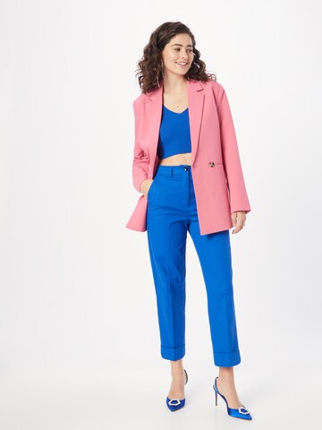 Sisley Normální Kalhoty s puky – modrá