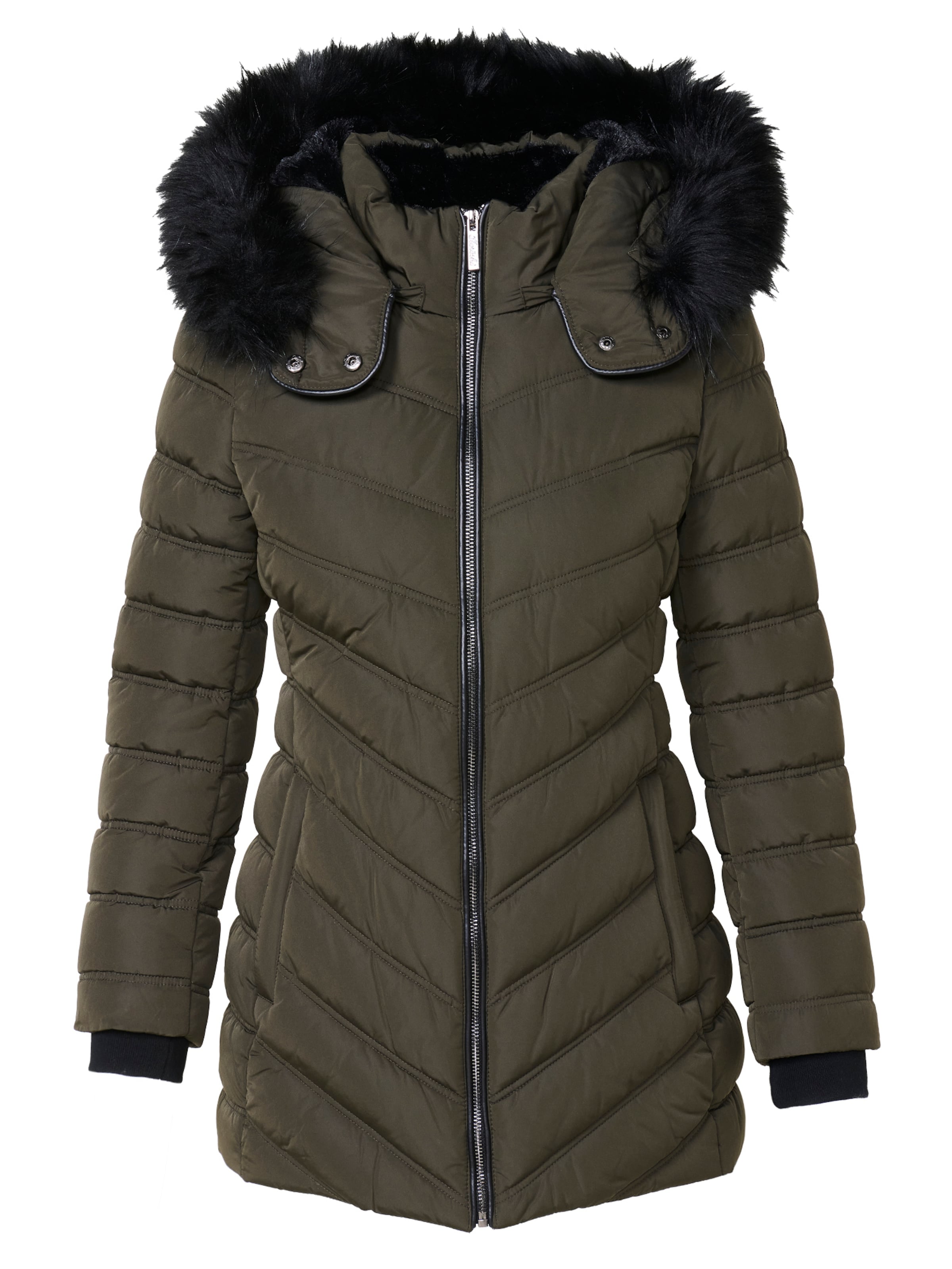 KOROSHI Zimná bunda - Zelená: predná strana