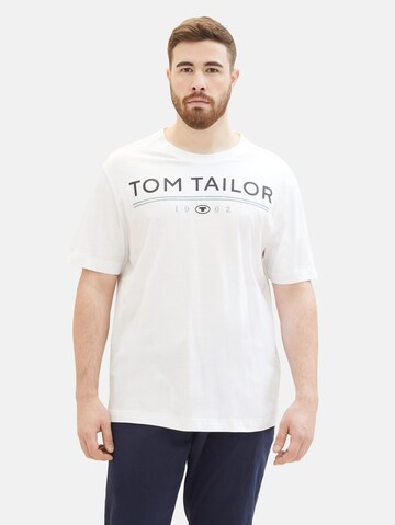 TOM TAILOR Men + Shirt in Wit: voorkant