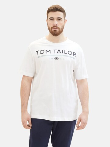 T-Shirt TOM TAILOR Men + en blanc : devant