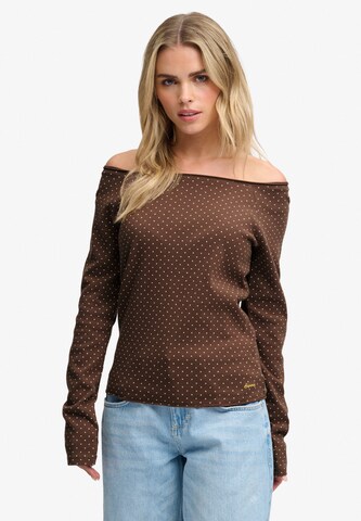 T-shirt 'Bardot' Superdry & Co en marron : devant