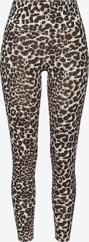 LASCANA ACTIVE Skinny Sporthose in Beige: Vorderseite