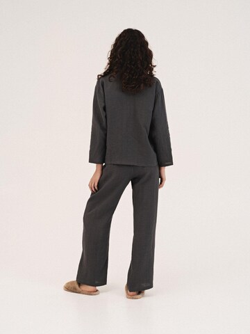 AmourLinen Pajama 'Snooze' in Grey