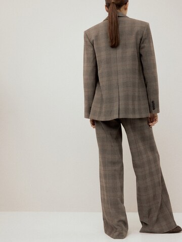 MANGO Wide leg Pleated Pants 'MONET' in Brown