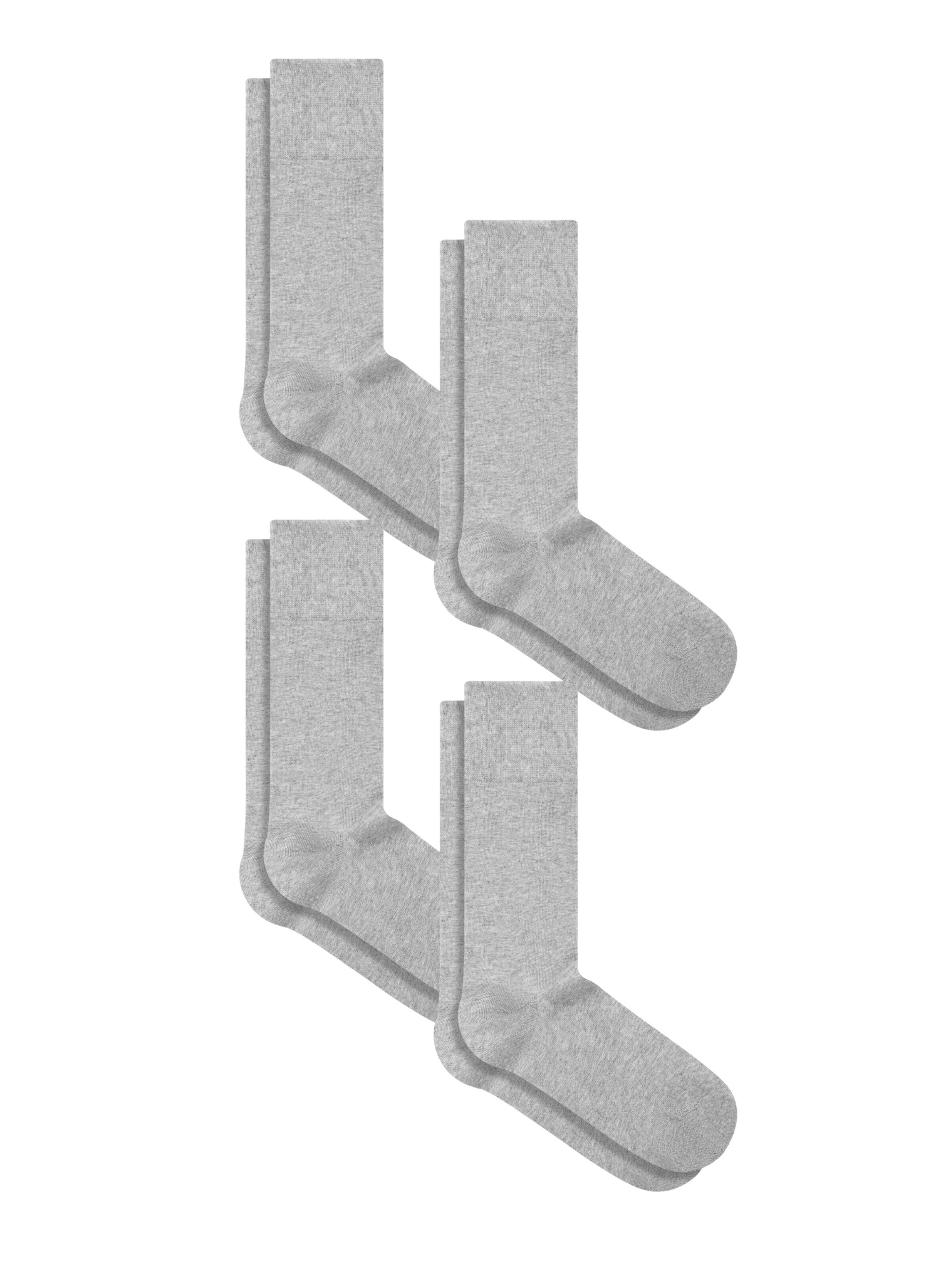 Albero Natur Socks 'Bio-Baumwoll-Socken mit längerem Bündchen - 4er Pack' in Grey: front
