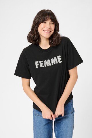 T-shirt 'KAArina' Kaffe en noir : devant
