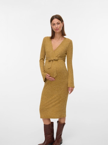 MAMALICIOUS - Vestido de punto 'MLZENIA' en marrón: frente