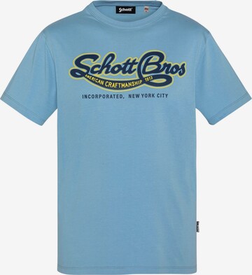 T-Shirt Schott NYC en bleu : devant