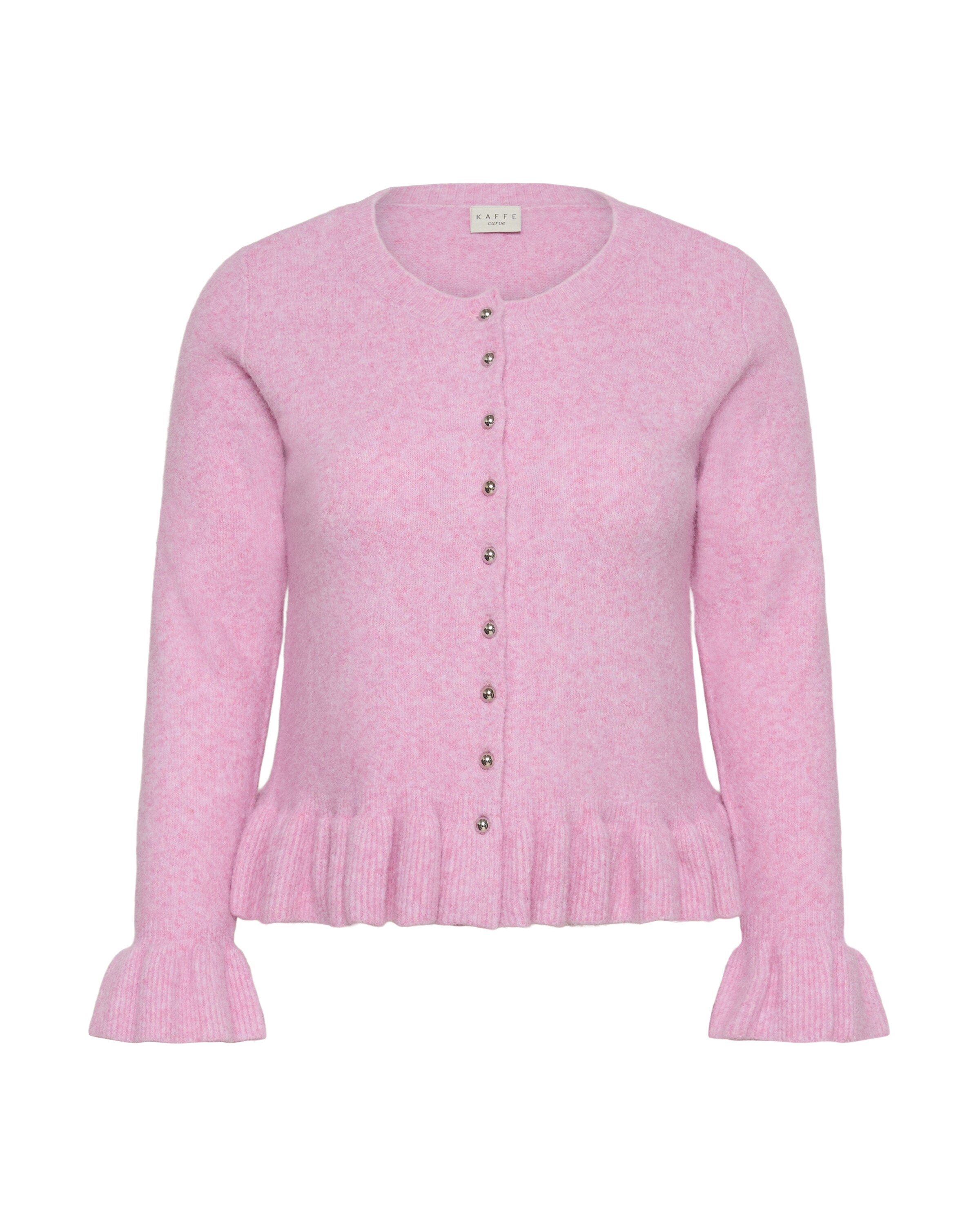 KAFFE CURVE Knit Cardigan 'KCEmmi' in Pink: front