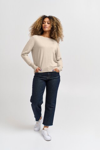 PULZ Jeans Pullover 'SARA' in Beige