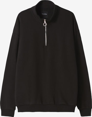 Bershka Sweatshirt in Black: front