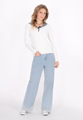 DreiMaster Maritim Gebreid vest 'Classic Look' in Wit