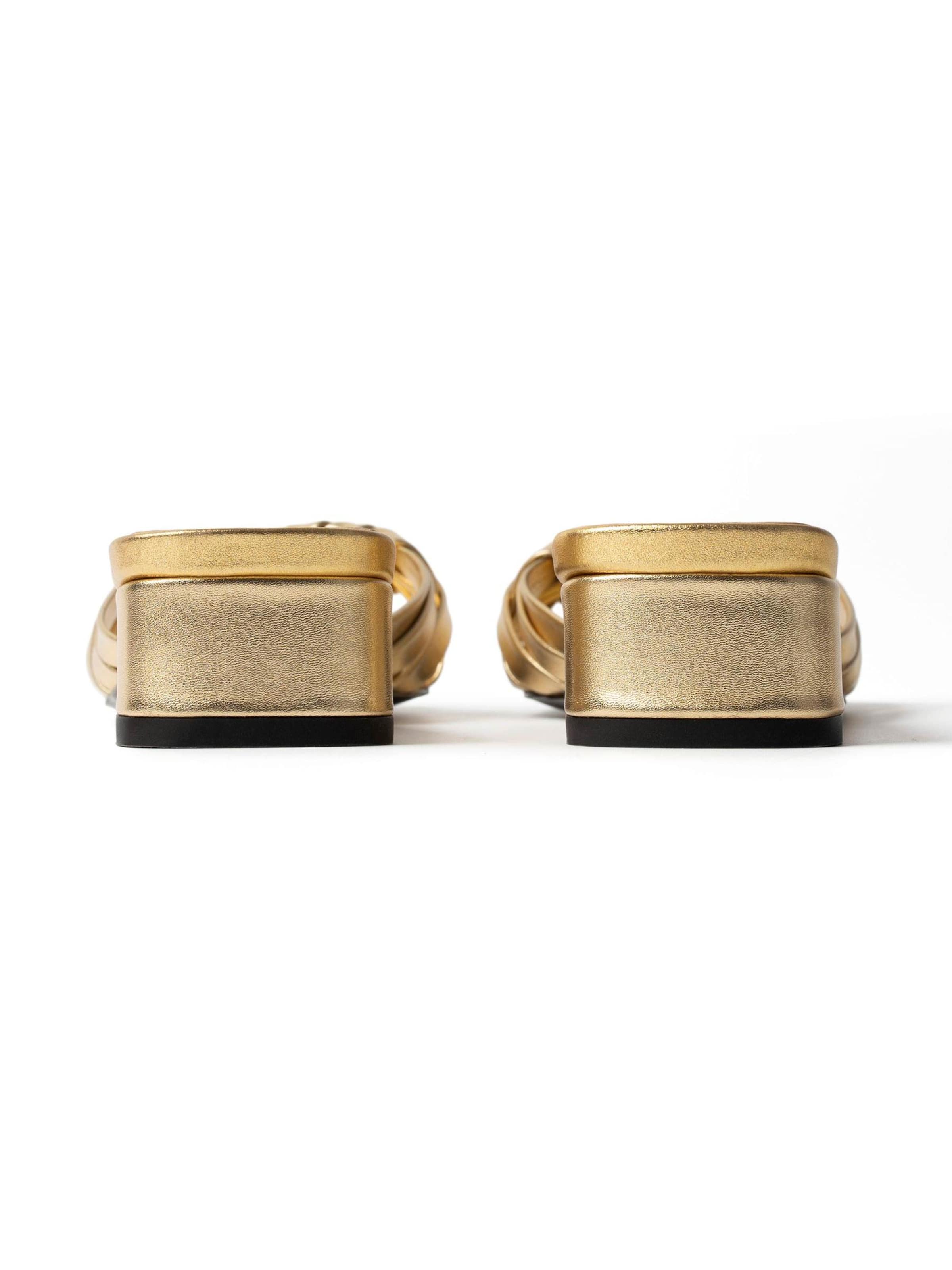 L37 HANDMADE SHOES - Zapatos abiertos 'SMELLS LIKE SPIRIT' en oro