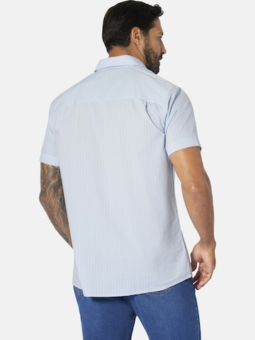 Jan Vanderstorm Comfort fit Button Up Shirt 'Perttu' in Blue