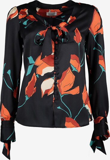 Lavard Bluse in navy / türkis / orange, Produktansicht