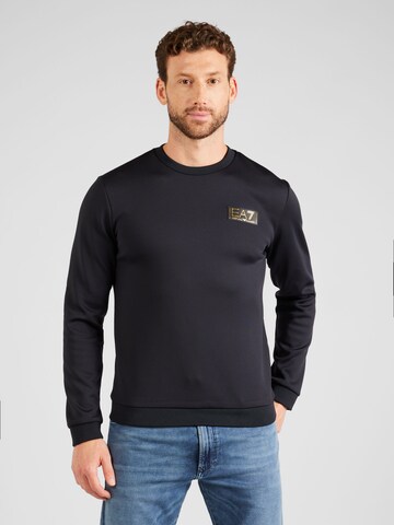 EA7 Emporio Armani Sweatshirt in Zwart: voorkant