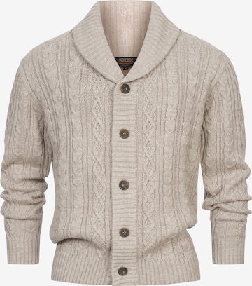 INDICODE JEANS Knit cardigan ' Ilterly ' in Beige: front
