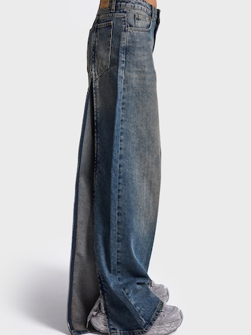IT'S BASIC - Ropa ancha Vaquero 'ZIPPER MEGA BAGGY MID RISE JEANS' en azul