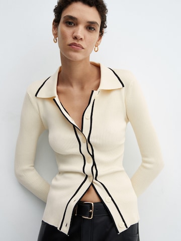 Cardigan 'SHADOWIN' MANGO en beige : devant