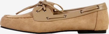 Joia Classic Flats 'Schnür-Mokassins' in Beige: front