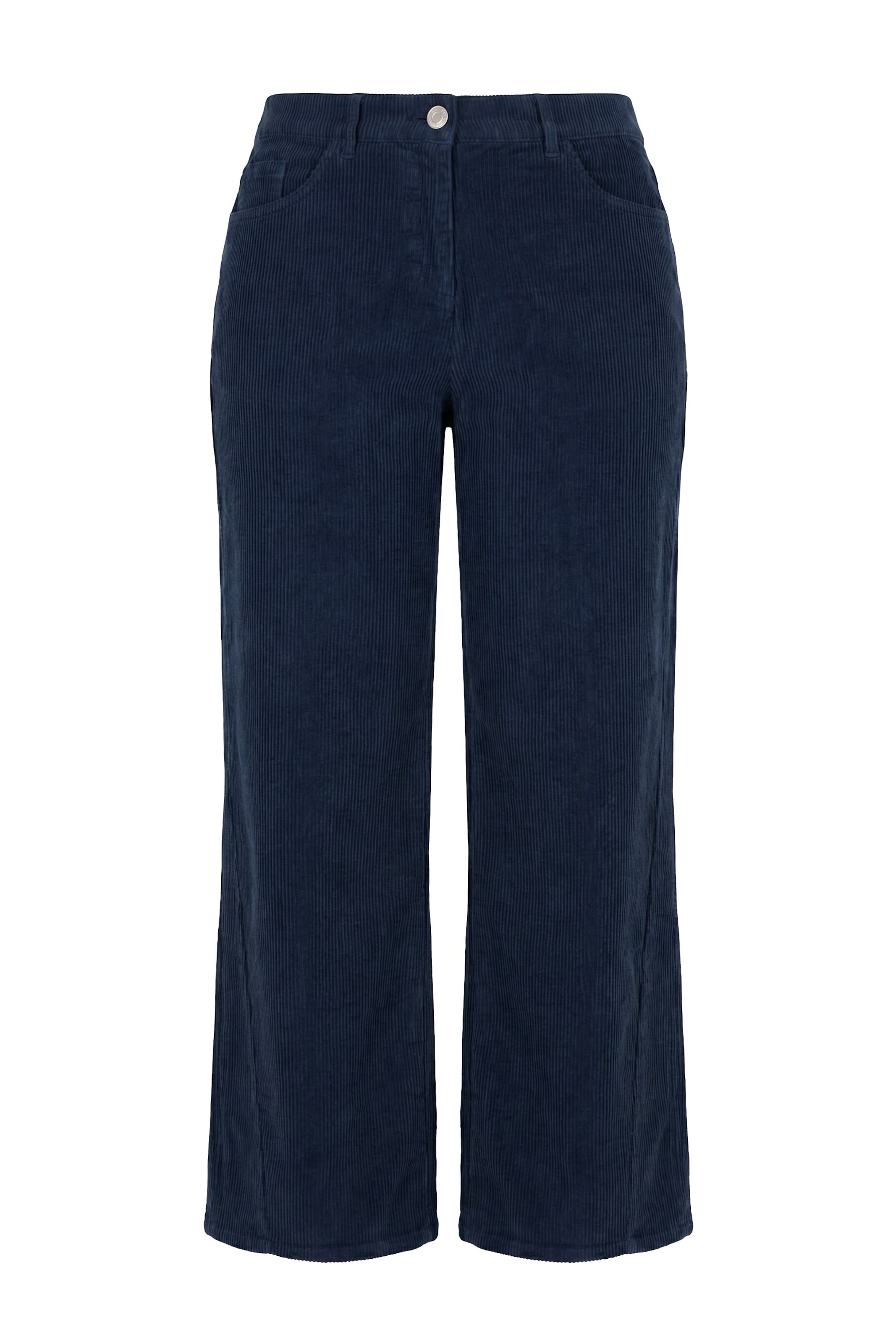 Ulla Popken Wide leg Broek in Blauw: voorkant