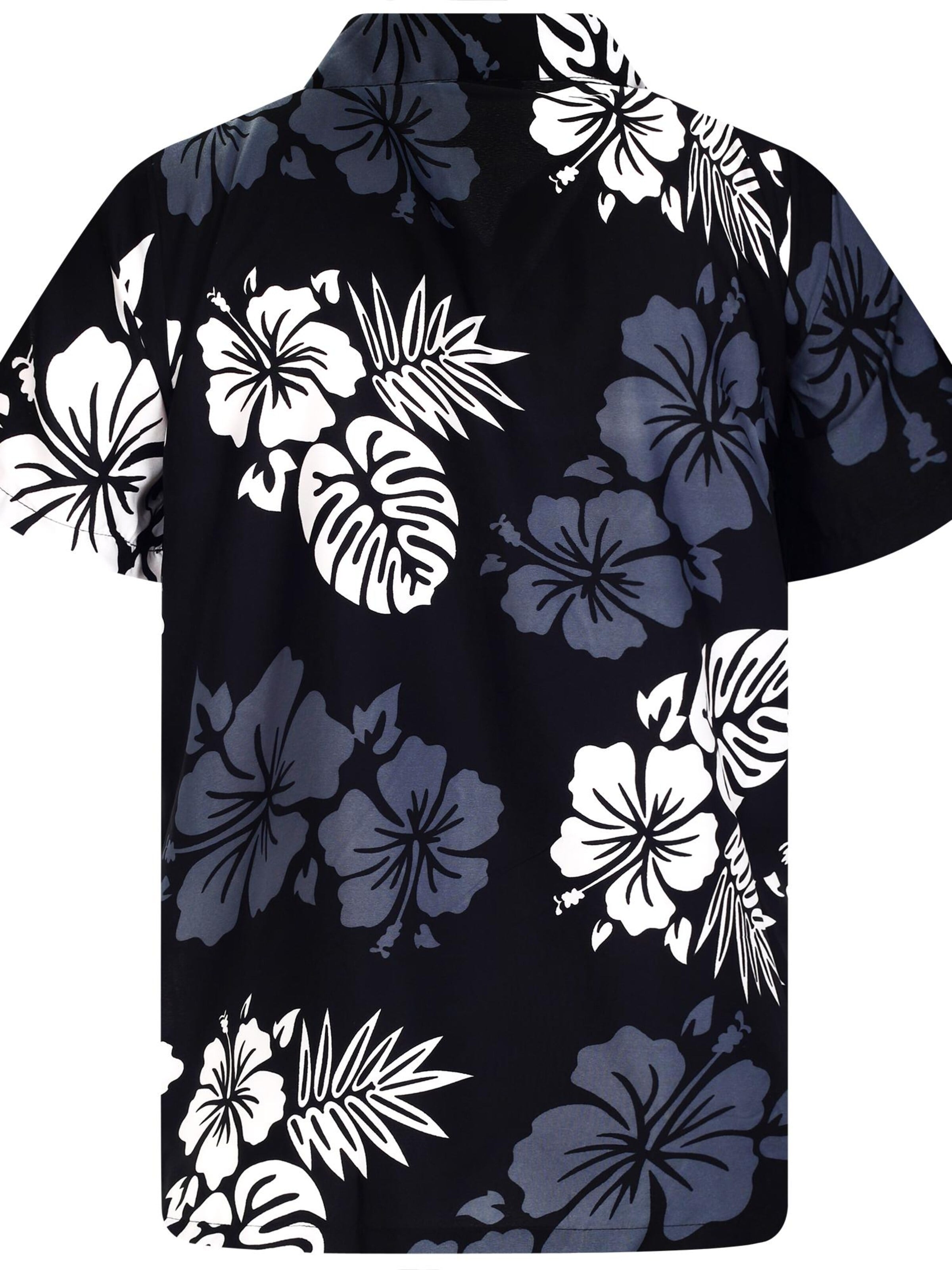 Maglietta 'Mono Hibiscus' di King Kameha in nero