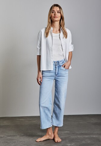 STREET ONE Loosefit Wide Leg Jeans in Blau