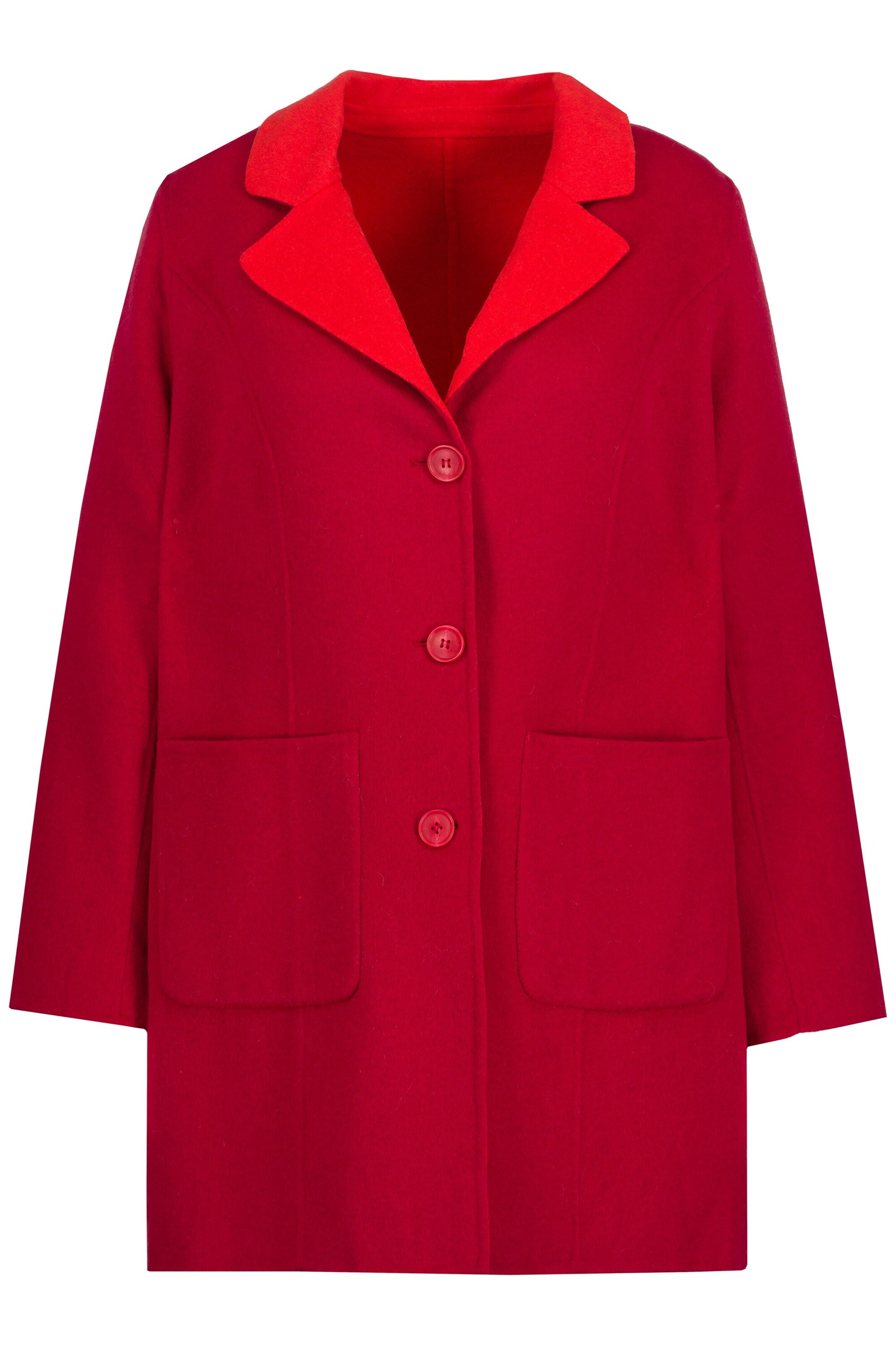 Ulla Popken Between-seasons coat in Red: front