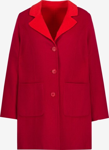 Ulla Popken Between-Seasons Coat in Red: front