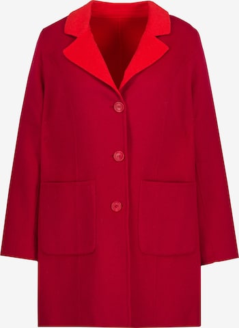 Ulla Popken Between-Seasons Coat in Red: front