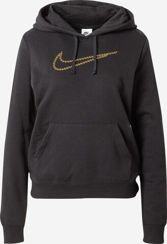 Nike SportswearSweater majica 'CLB FLC SHINE' - crna boja: prednji dio