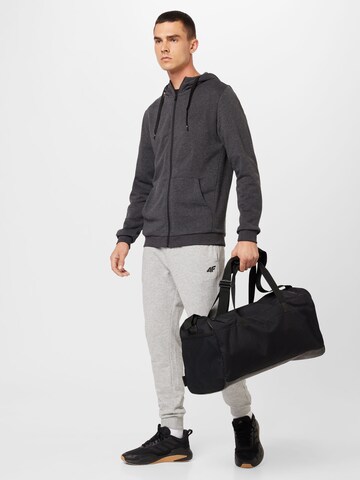 4F Athletic Zip-Up Hoodie in Grey