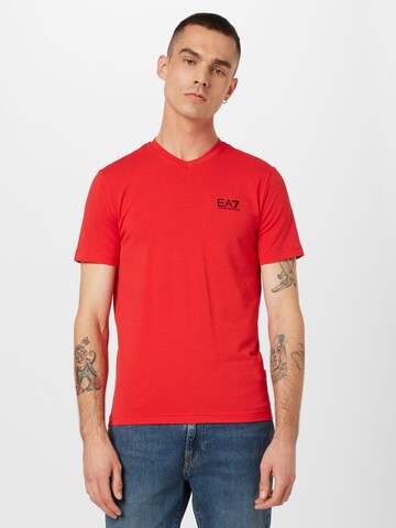 T-Shirt EA7 Emporio Armani en rouge : devant