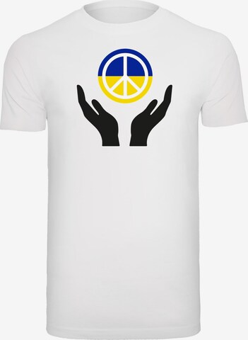 Merchcode T-Shirt 'Peace - Hand Peace' in Weiß: predná strana
