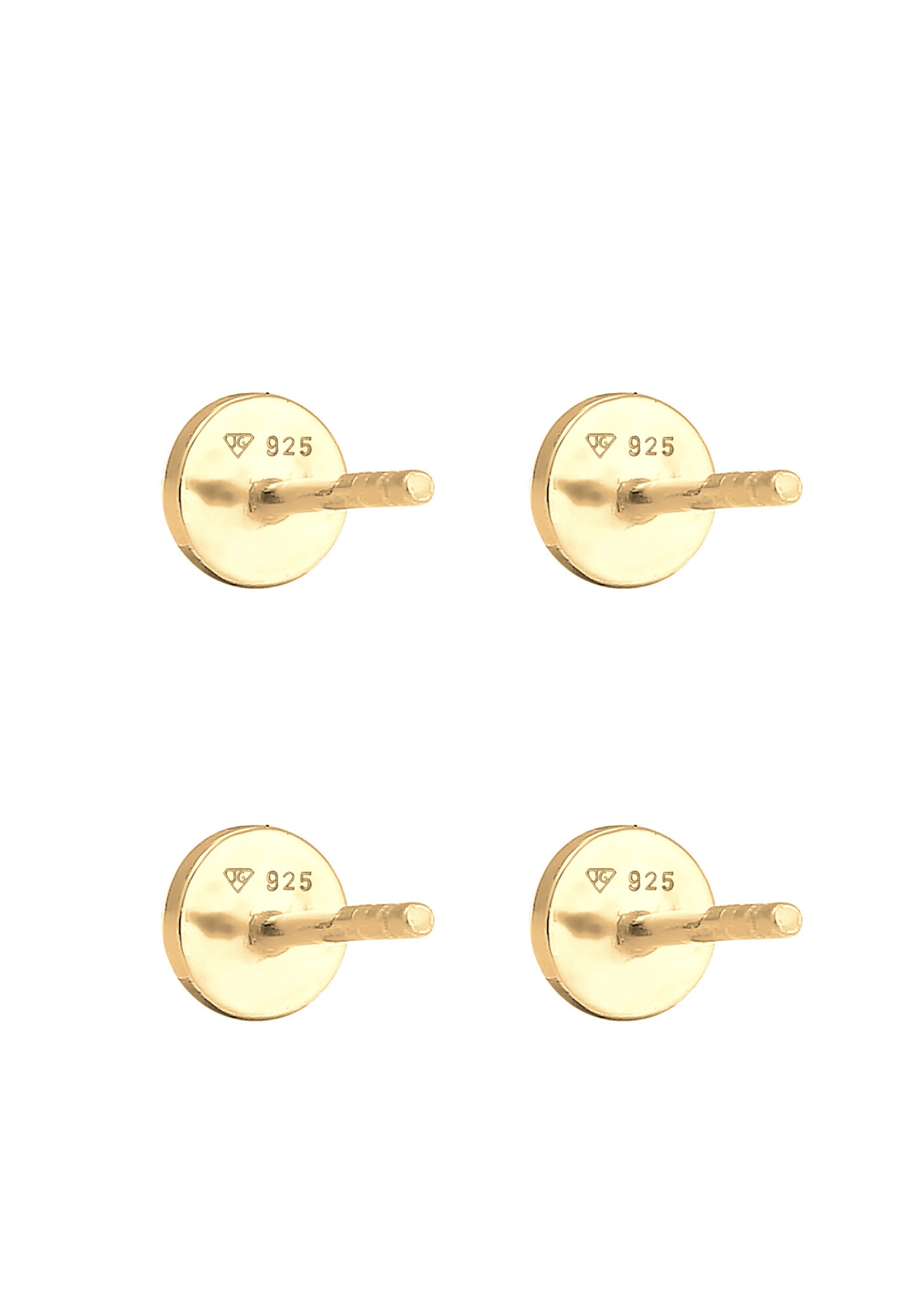ELLI Ohrringe Basic Ohrstecker, Geo, Kreis, Textured in Gold
