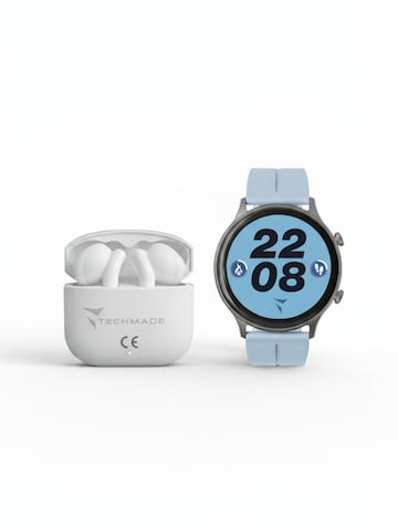 Techmade Digitaluhr 'Dynamic 2 Smartwatch - Bundle mit Kopfhörern'‌‌‌ in Blau: Vorderseite
