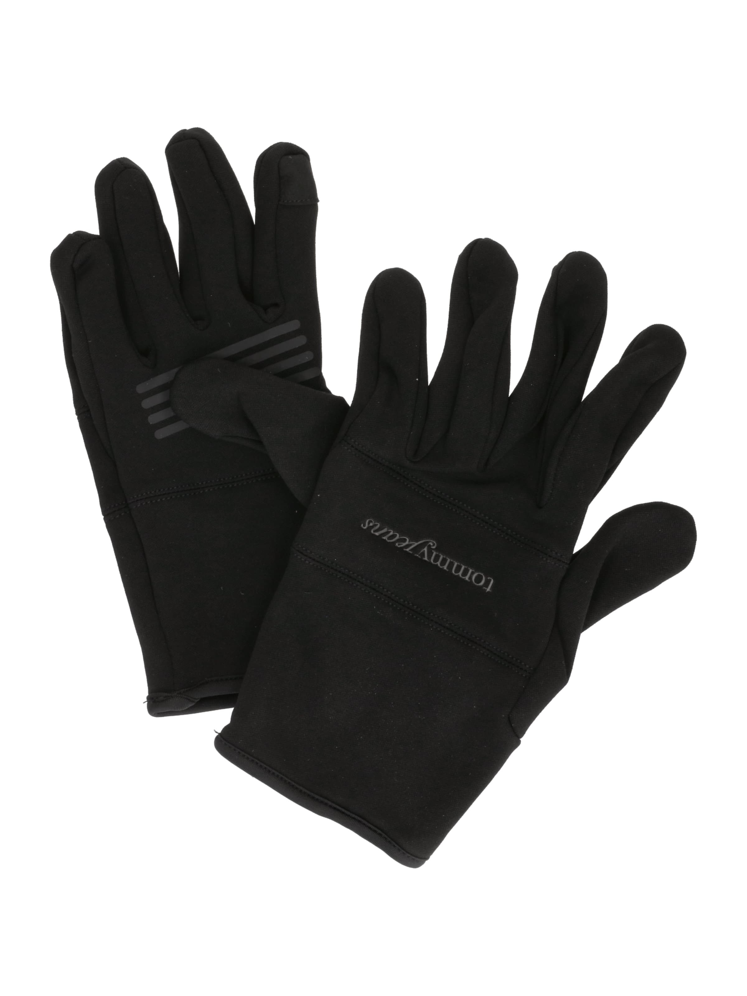 Tommy Jeans Prstové rukavice – černá: přední strana