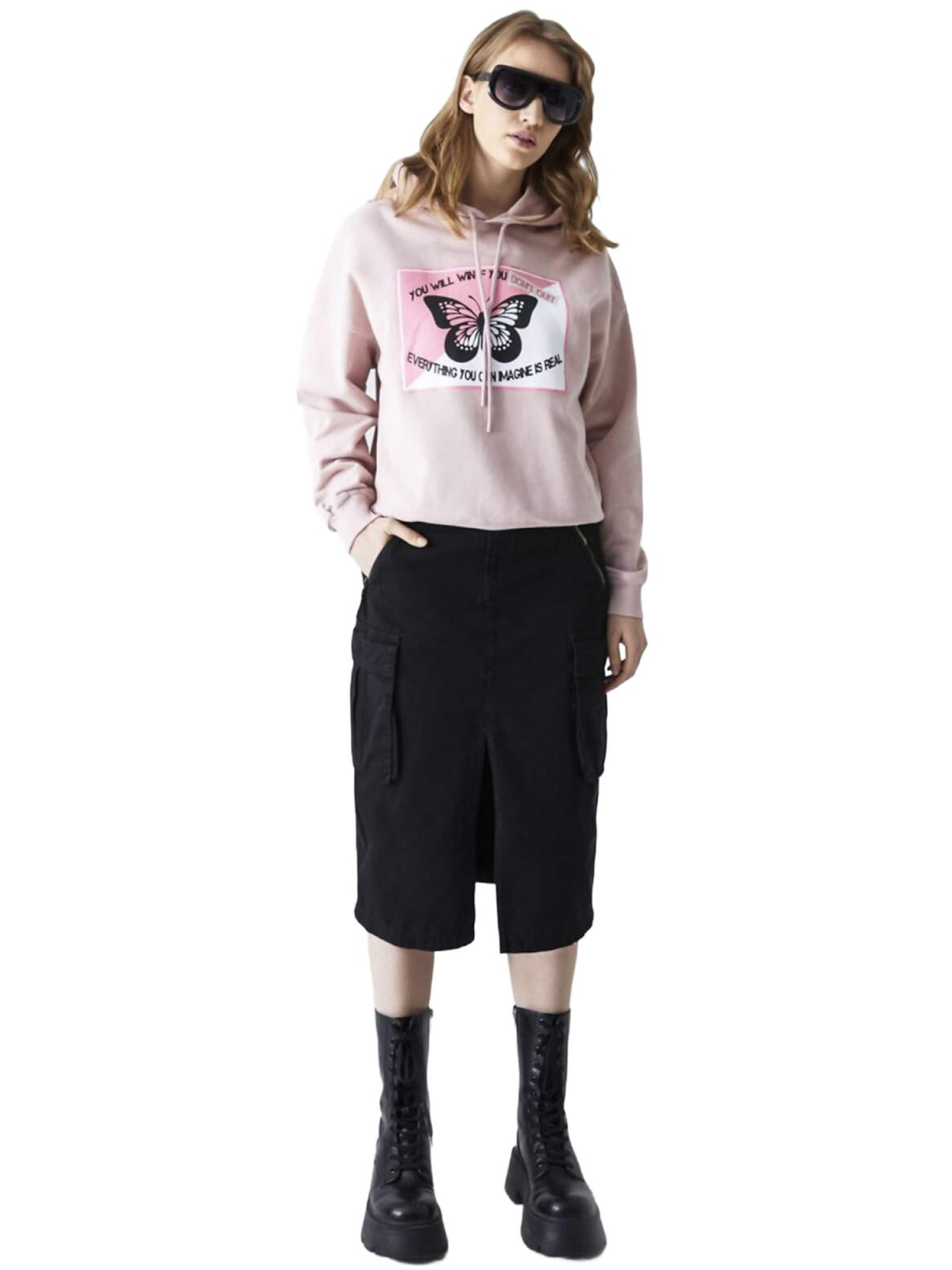 LTB Jeans Rok 'LTB Jeans Damen-Midirock mit Schlitz' in Zwart: voorkant