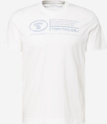 T-Shirt TOM TAILOR en blanc : devant