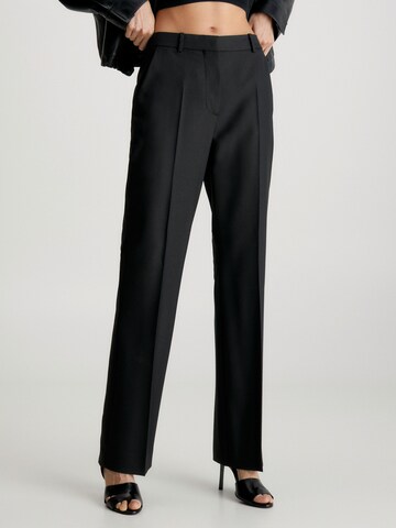 Calvin Klein Regular Pleated Pants in Black: front