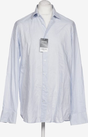 HECHTER PARIS Button Up Shirt in XL in Blue: front