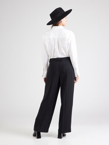 Banana Republic Wide leg Bandplooibroek in Zwart