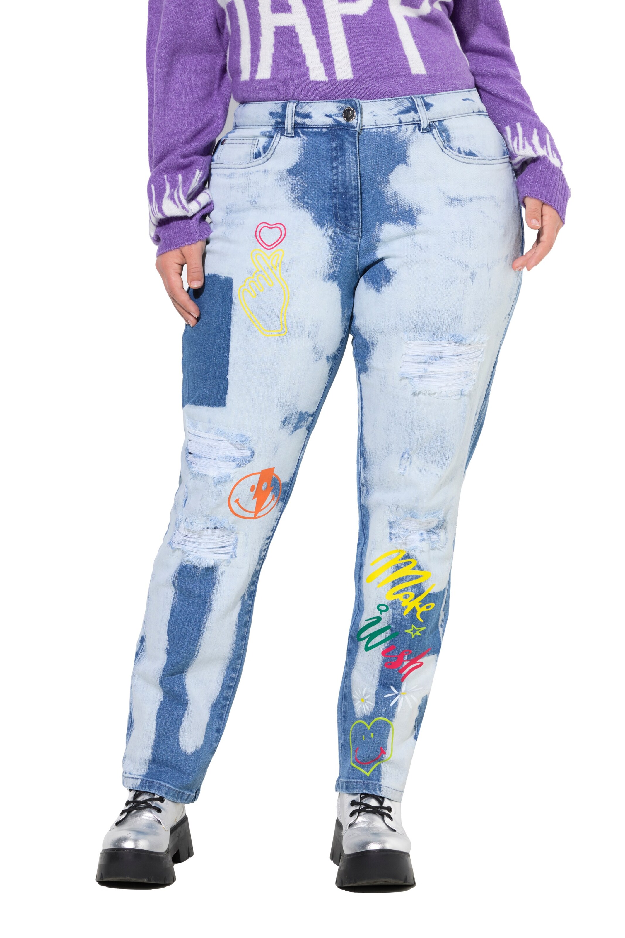 Angel of Style Loosefit Jeans in Blauw: voorkant